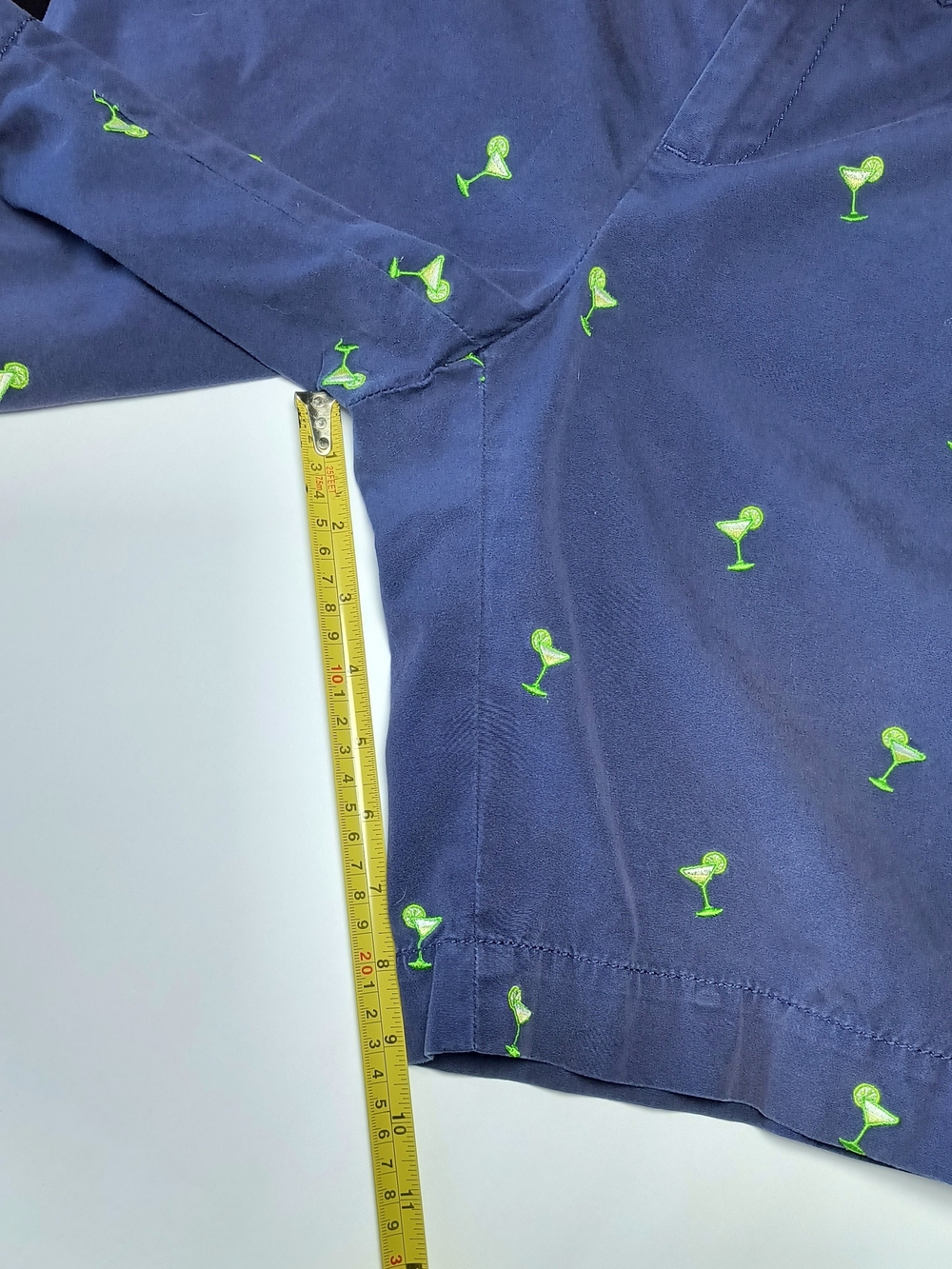 Lilly Pulitzer Navy Resort Vacation Shorts with Lime Cocktail Embroidery 8 - Picture 6 of 9